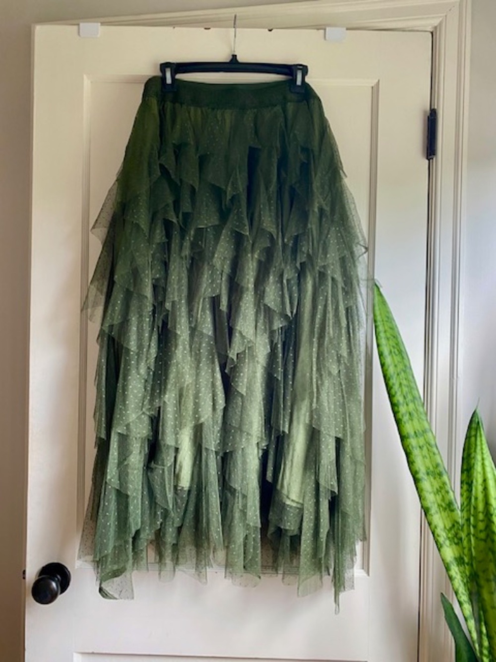 NWT - Anthro Chéri Ruffled Tulle Midi Skirt by Anthropologie in GREEN - Size 3X - Picture 1 of 6